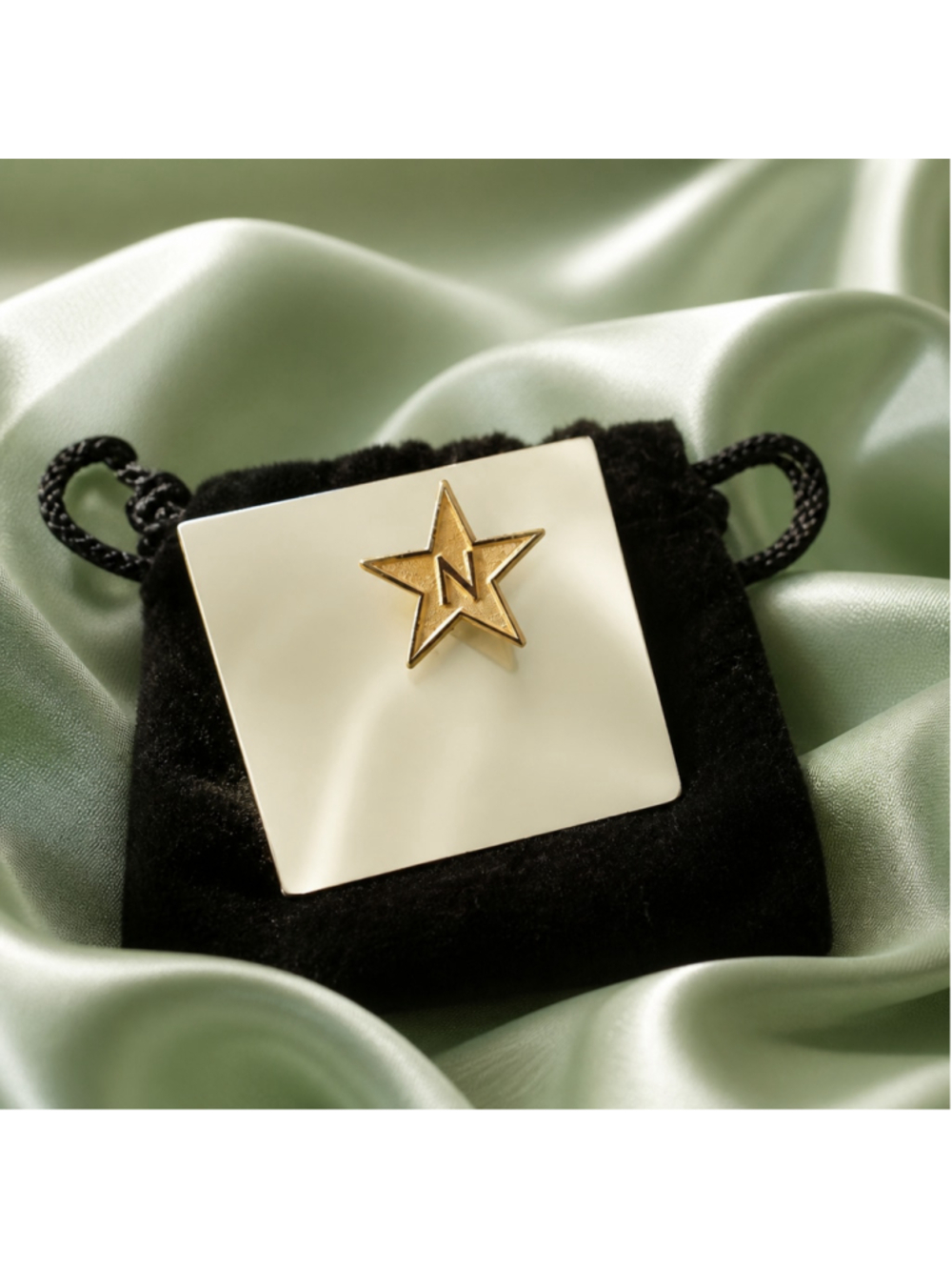 Nordstrom Gold Star Brooch Pin Letter N Initial Small Gift Giving Name Jewelry